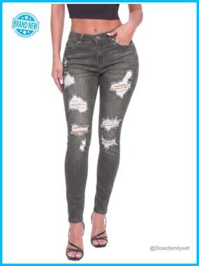 Women's Butt Lift Skinny Jeans Stretchy Mid Rise 5 Pocket